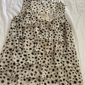 Loft cream polka dot blouse/cami